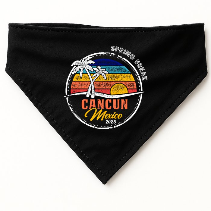 Spring Break 2025 Cancun Retro Sunset USA-Made Doggie Bandana