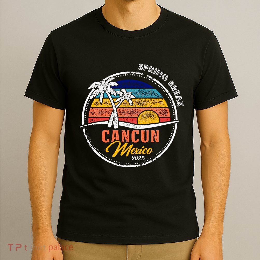 Spring Break 2025 Cancun Retro Sunset T-Shirt