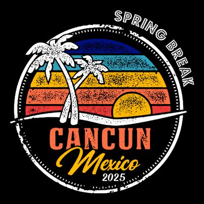 Spring Break 2025 Cancun Retro Sunset T-Shirt