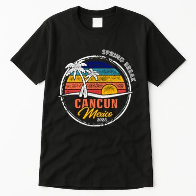 Spring Break 2025 Cancun Retro Sunset Tall T-Shirt