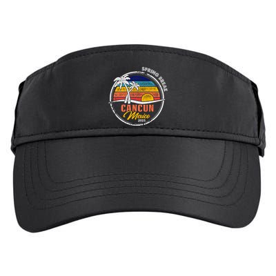 Spring Break 2025 Cancun Retro Sunset Adult Drive Performance Visor