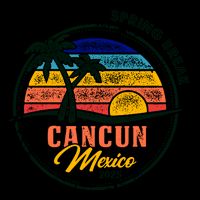 Spring Break 2025 Cancun Retro Sunset Mug