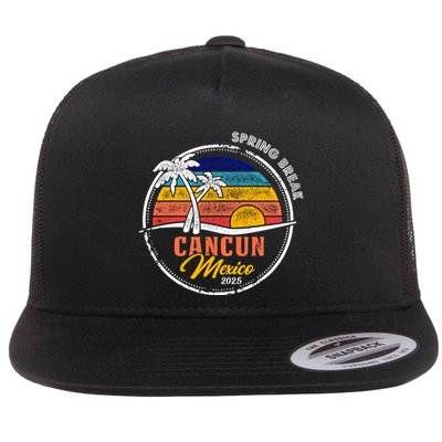 Spring Break 2025 Cancun Retro Sunset Flatbill Hat