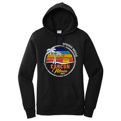 Spring Break 2025 Cancun Retro Sunset Women's Pullover Hoodie