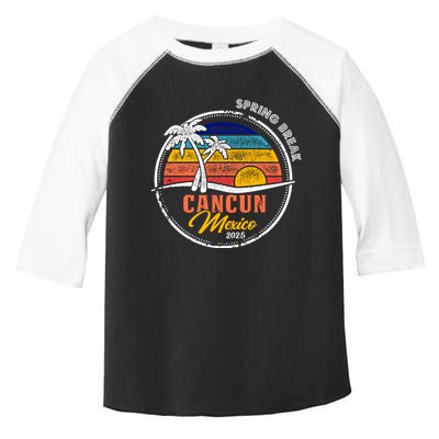 Spring Break 2025 Cancun Retro Sunset Toddler Fine Jersey T-Shirt