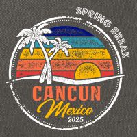 Spring Break 2025 Cancun Retro Sunset Cotton Canvas Backpack