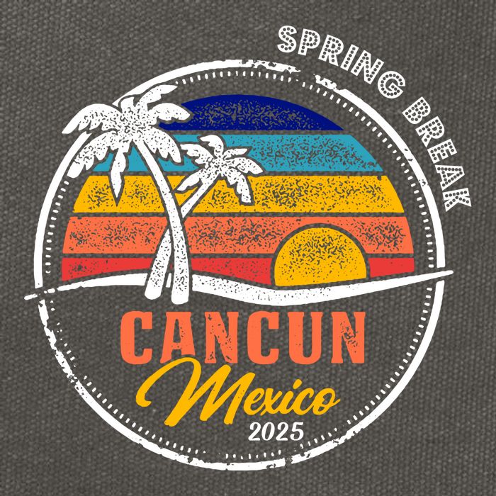 Spring Break 2025 Cancun Retro Sunset Cotton Canvas Backpack