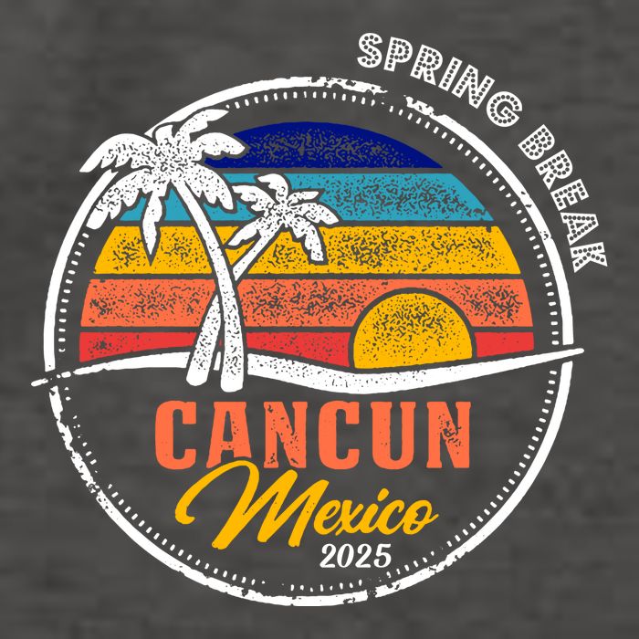 Spring Break 2025 Cancun Retro Sunset Vector Backpack