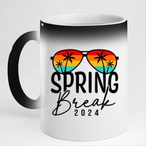 Spring Break 2024 Beach Week Group Vacation Matching 11oz Black Color Changing Mug