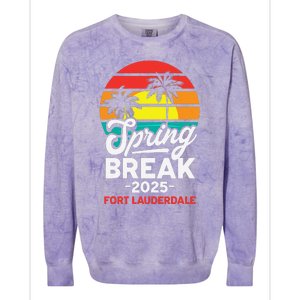 Spring Break 2025 Fort Lauderdale Beach Vacation Retro Colorblast Crewneck Sweatshirt