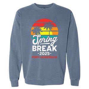 Spring Break 2025 Fort Lauderdale Beach Vacation Retro Garment-Dyed Sweatshirt