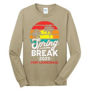 Spring Break 2025 Fort Lauderdale Beach Vacation Retro Tall Long Sleeve T-Shirt