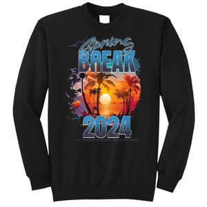 Spring Break 2024 Retro Beach Scene Matching Sweatshirt