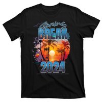 Spring Break 2024 Retro Beach Scene Matching T-Shirt