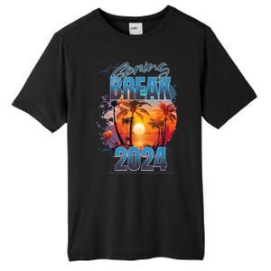 Spring Break 2024 Retro Beach Scene Matching Tall Fusion ChromaSoft Performance T-Shirt