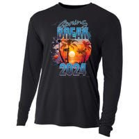 Spring Break 2024 Retro Beach Scene Matching Cooling Performance Long Sleeve Crew