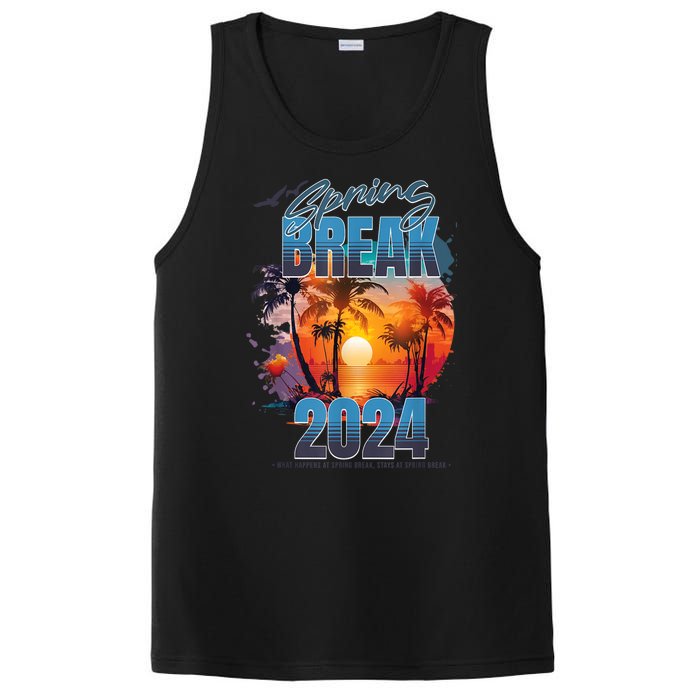 Spring Break 2024 Retro Beach Scene Matching PosiCharge Competitor Tank