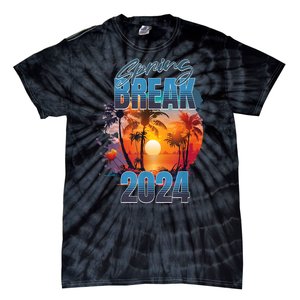 Spring Break 2024 Retro Beach Scene Matching Tie-Dye T-Shirt