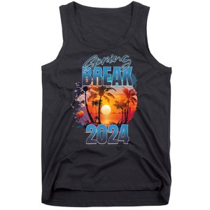 Spring Break 2024 Retro Beach Scene Matching Tank Top