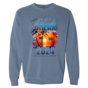 Spring Break 2024 Retro Beach Scene Matching Garment-Dyed Sweatshirt