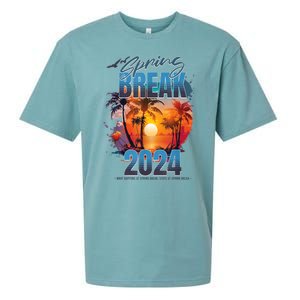 Spring Break 2024 Retro Beach Scene Matching Sueded Cloud Jersey T-Shirt