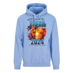 Spring Break 2024 Retro Beach Scene Matching Unisex Surf Hoodie