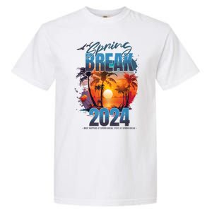 Spring Break 2024 Retro Beach Scene Matching Garment-Dyed Heavyweight T-Shirt