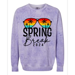 Spring Break 2024 Beach Week Group Vacation Matching Colorblast Crewneck Sweatshirt