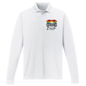 Spring Break 2024 Beach Week Group Vacation Matching Performance Long Sleeve Polo