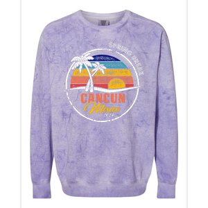 Spring Break 2024 Cancun Retro Sunset Colorblast Crewneck Sweatshirt