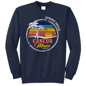 Spring Break 2024 Cancun Retro Sunset Tall Sweatshirt