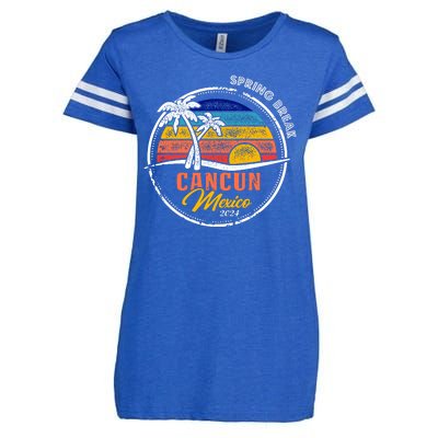 Spring Break 2024 Cancun Retro Sunset Enza Ladies Jersey Football T-Shirt