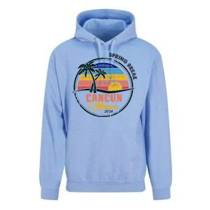 Spring Break 2024 Cancun Retro Sunset Unisex Surf Hoodie