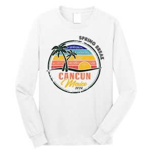 Spring Break 2024 Cancun Retro Sunset Long Sleeve Shirt