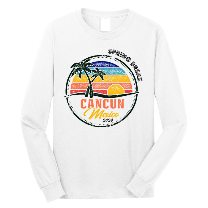 Spring Break 2024 Cancun Retro Sunset Long Sleeve Shirt