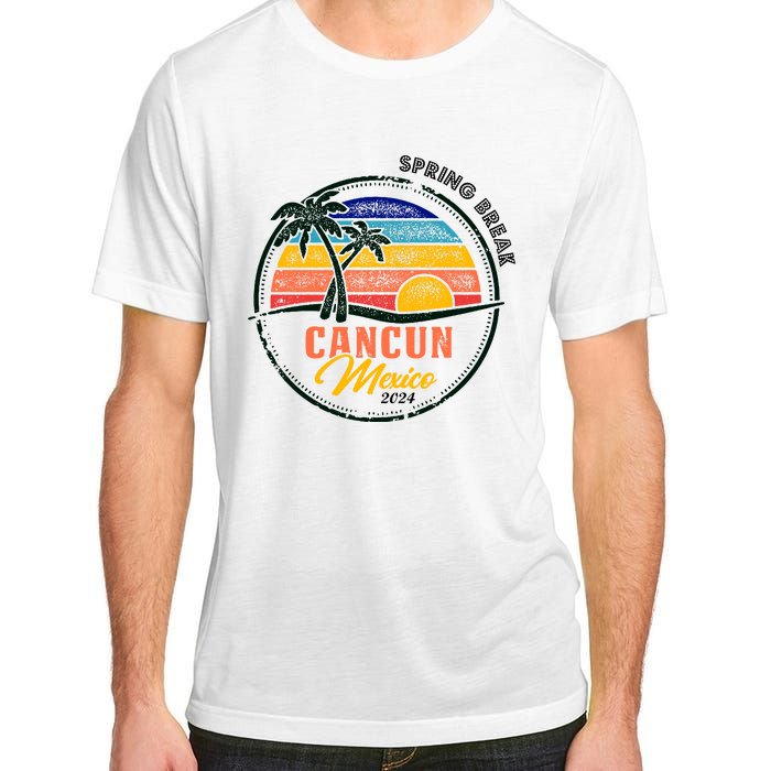 Spring Break 2024 Cancun Retro Sunset Adult ChromaSoft Performance T-Shirt