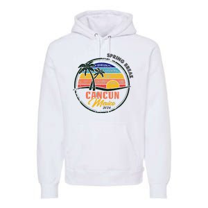 Spring Break 2024 Cancun Retro Sunset Premium Hoodie