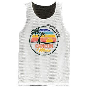 Spring Break 2024 Cancun Retro Sunset Mesh Reversible Basketball Jersey Tank