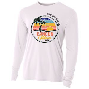 Spring Break 2024 Cancun Retro Sunset Cooling Performance Long Sleeve Crew