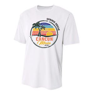 Spring Break 2024 Cancun Retro Sunset Performance Sprint T-Shirt