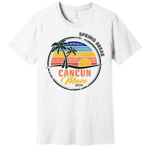 Spring Break 2024 Cancun Retro Sunset Premium T-Shirt