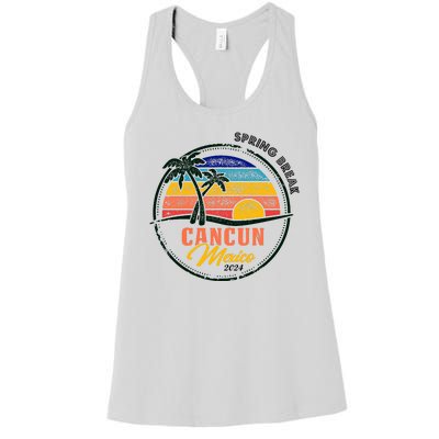 Spring Break 2024 Cancun Retro Sunset Women's Racerback Tank