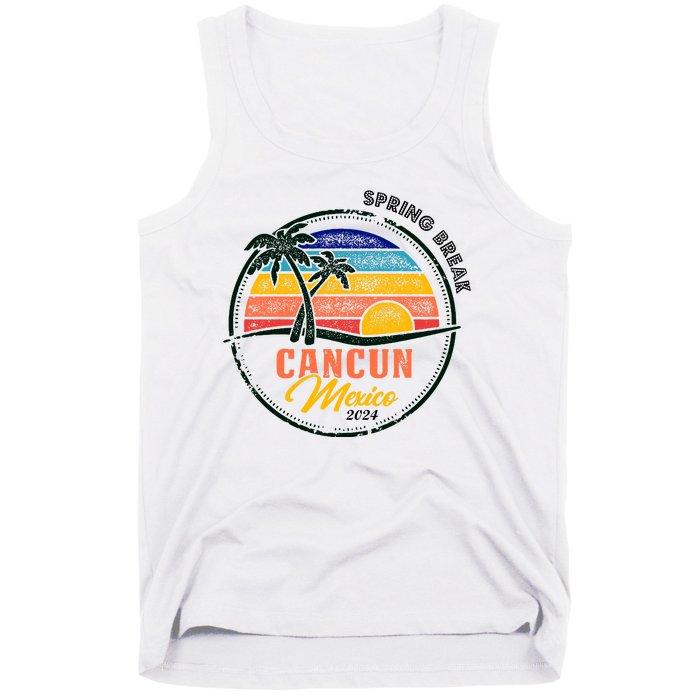 Spring Break 2024 Cancun Retro Sunset Tank Top