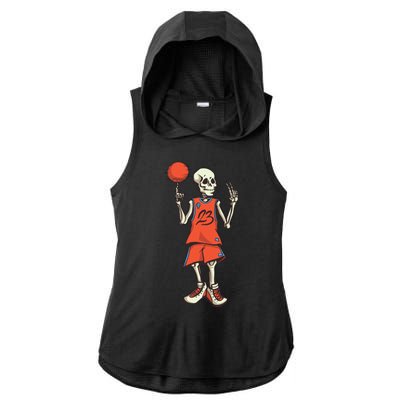 Skeleton Basketball Ladies PosiCharge Tri-Blend Wicking Draft Hoodie Tank