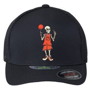 Skeleton Basketball Flexfit Unipanel Trucker Cap