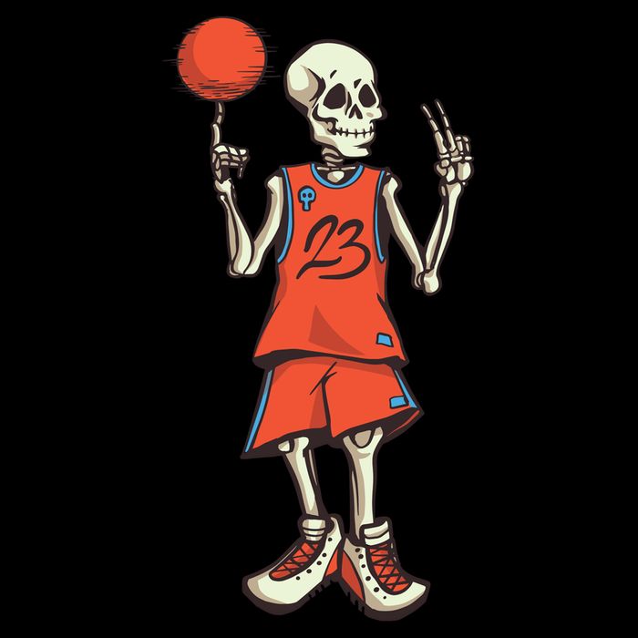 Skeleton Basketball Flat Bill Trucker Hat