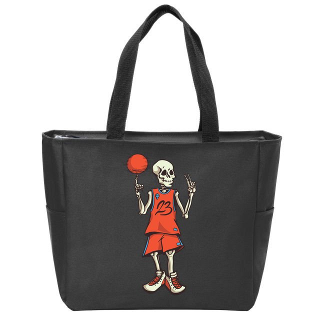 Skeleton Basketball Zip Tote Bag