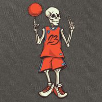 Skeleton Basketball Cotton Canvas Backpack