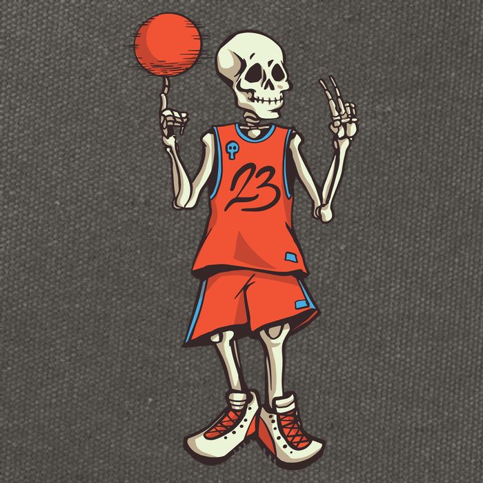 Skeleton Basketball Cotton Canvas Backpack