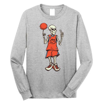 Skeleton Basketball Long Sleeve Shirt